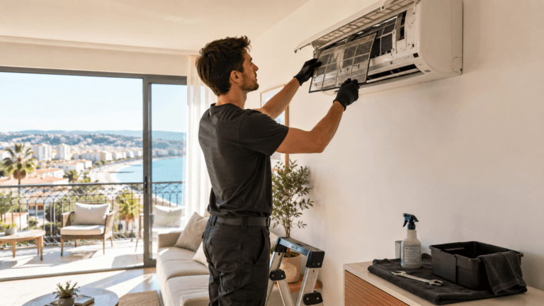 Air conditioning maintenance in Nice by ClimaNice technician